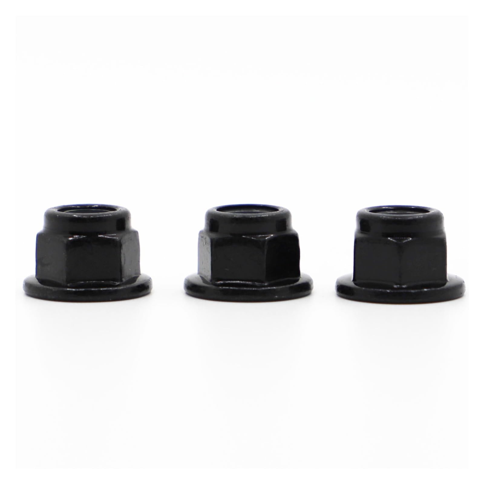 10 pz M3 M4 M5 M6 M8 Nero Acciaio Al Carbonio Flangia Esagonale In Nylon Inserto Dado di Bloccaggio Autobloccante Nylock Controdado(M6 10pcs)