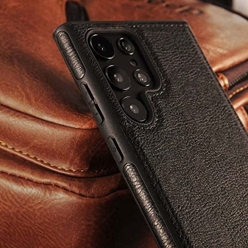 Coque Samsung S22 Ultra cuir marron contre rayures et chutes