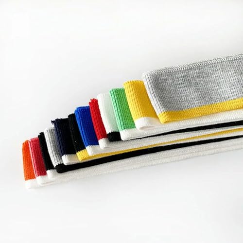 1/2 Uds., 3,5x80cm, tela de algodón de punto elástico alto, camiseta, escote, cuello elástico, puños, ajuste para accesorios de ropa, tela