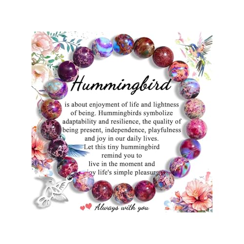 Leyung Hummingbird Gifts for Women, Inspirational Hummingbird Bracelet Jewelry Gifts, Stocking Stuffers for Women Adults, Christmas Birthday Retirement Gifts for Friends Sisters Mom Aunt