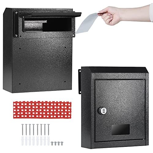 Toriexon Through The Door Drop Box, 12.8" X 4" X 15.2" Mail Slots For Doors, Adjustable Chute Door Mail Slot With Code Lock, Suitable For Wall Thickness 2.8” To 7.9” For Home Office #TOP2