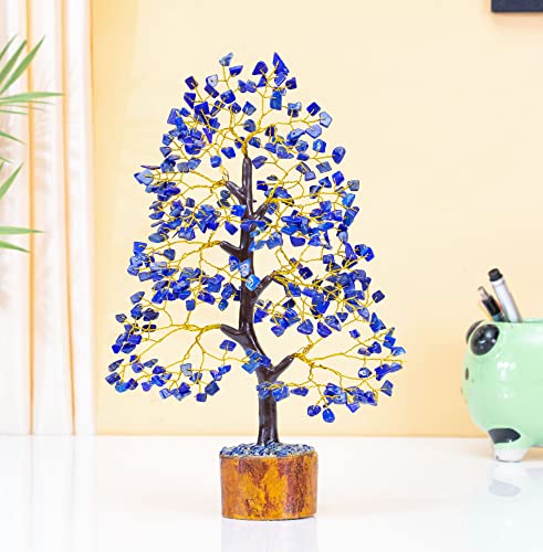 Image of Crocon Lapis Lazuli Crystal Tree of Life, Healing Stones, 10-12 | money tree Women, Gifts for Mom Birthday, Crystal Tree for Positive Home Office Blue Decor, Spiritual Gift for Women & Men