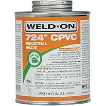 WELD-ON 13531 724 Industrial Grade CPVC Heavy-Bodied High Strength Solvent Cement - Medium-Setting and Low-VOC, Orange, 1 Pint 16 fl oz