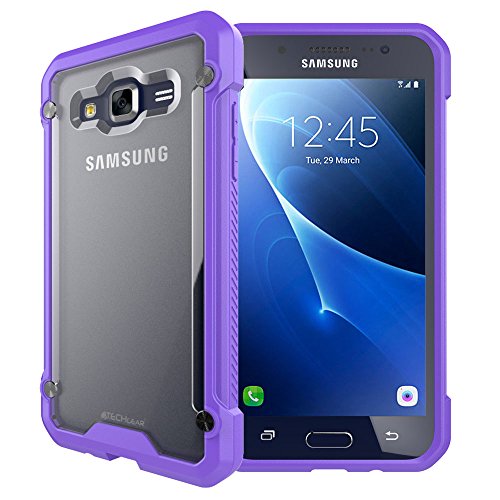 TECHGEAR Fusion Armour Coque Protective Solide Svelte Anti-Choc Compatible pour Samsung Galaxy J5 2016 (Séries SM-J510) (Violet/Givré)