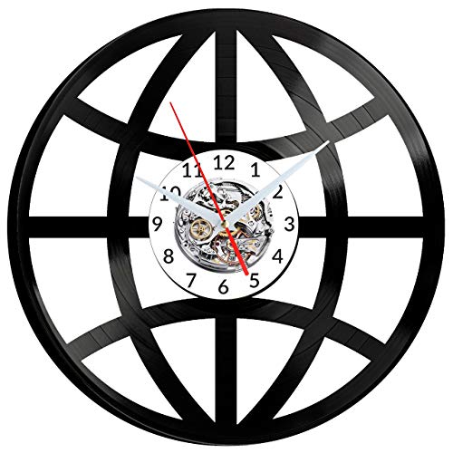 Horloge murale globe en vinyle pour décorer un espace sans bruit - 5