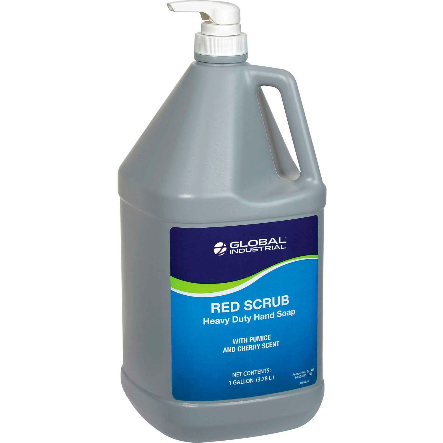 Red Scrub Heavy Duty Hand Cleaner by Global Industrial – 127.81 Fl Oz (Pack of 1), Red, Model 641451