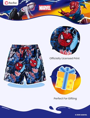 Image of Disney Stitch Spiderman Cars Winnie Toy Story Boy Swim Trunks UPF 50+Swim Shorts Compression Liner & Quick-Dry &Pockets 2-13Y