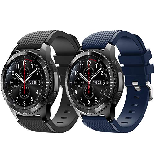 Pulsera Vouzhui compatible con Samsung Gear S3 Frontier/Gear S3 Classic/Galaxy 46mm/huami amazfit 2/reloj Huawei GT, correa de deporte de silicona suave de 22 mm