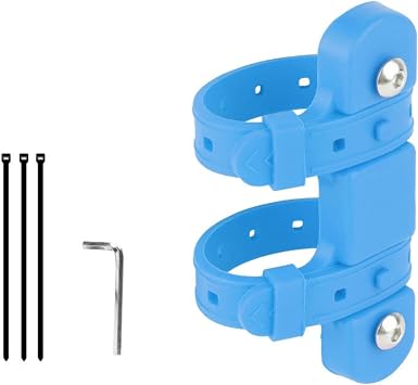 Bike Bottle Cage Mount, Blue | Soft Silicone, Adjustable, Water Bottle Mounting Base, For MTB Road Mountain Bicycle