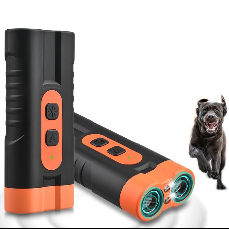 Ultraschall Hundeabwehr Gerät – Tragbarer Hundeschreck mit Dual-Ultraschall & LED-Taschenlampe, Wiederaufladbar für Draußen & Unterwegs