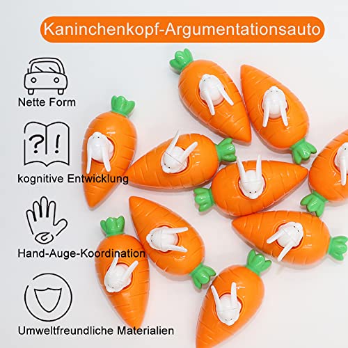 Shalwinn 10 Stück Aufziehbare Hasen mit Karotte Aufziehbare Osterhasen als Mitbringsel Mitgebsel Gastgeschenke ideal für Jungen Mädchen