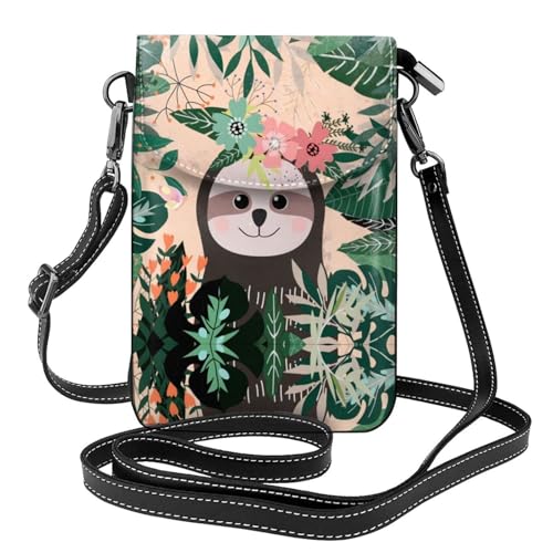 Sac à rabat paresseux imprimé pochette téléphone portefeuille voyage femmes