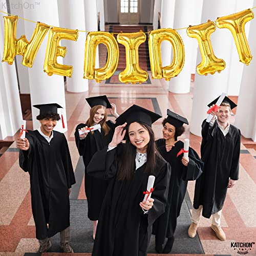 Image of Gold Graduation Decorations 2026-16 Inch, Gold We Did It Balloons | We Did It Banner | Graduation Balloons for We Did It Decorations, Class of 2026 Decorations, KatchOn