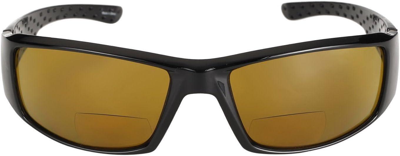 Mass Vision 'The Contender' Polarized Full Frame Sport Wrap Bifocal Sunglasses for Men and Women (Yellow - Night Driving, 1.75, multiplier_x)