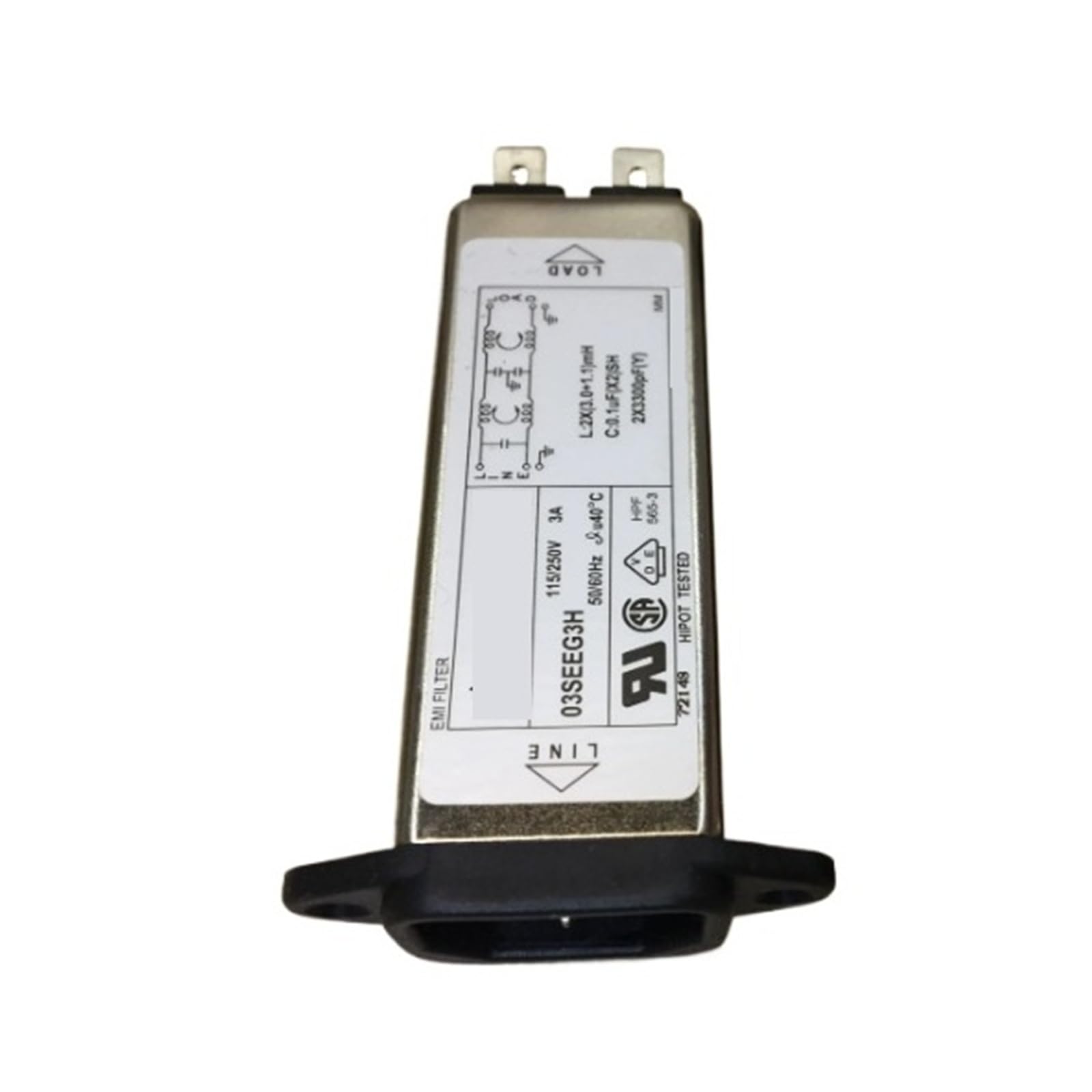 Filtro de fuente de alimentación 03SEEG3H 3A | Baja pérdida de inserción, ideal for aplicaciones de IoT y supresión de ruido