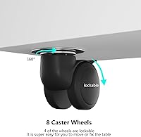 Vista 6 de Nail Tech - Escritorio de uñas para Nail Tech de 47 pulgadas, mesa de manicura con cajones/almohadilla de muñeca/ruedas bloqueables, estación