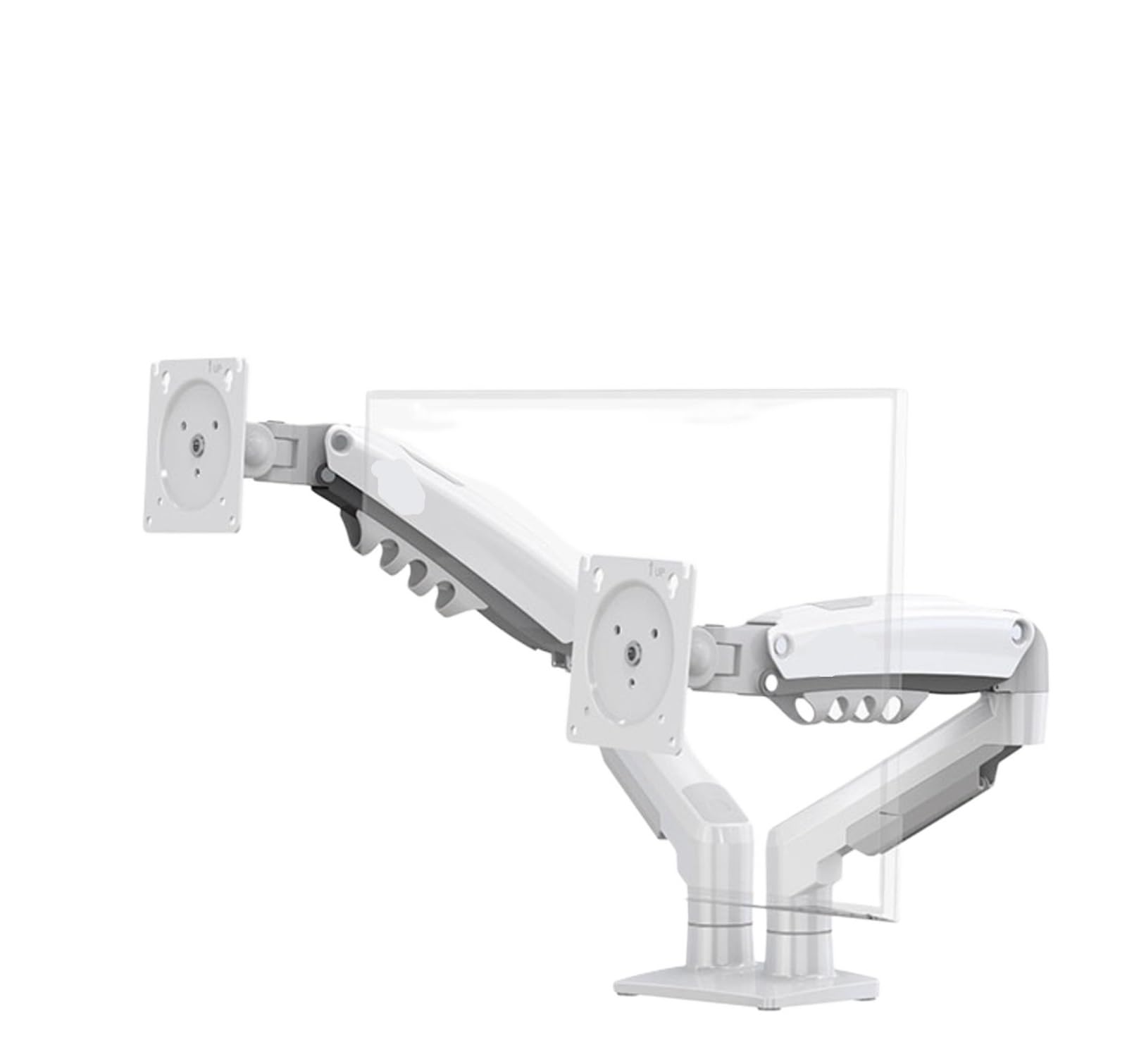 Ikpgbzxm One Color White Gas Spring 360 Degree Desktop 17" - 27" Dual Monitor Stand