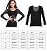 FUNOC Womens Sexy Long Sleeve See Through Mesh Tops Blouse Tee Shirt Black … (L)