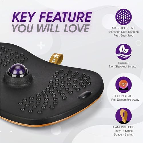 Image of Yes4All Wobble Balance Board for Standing Desk /Anti-Fatigue Office Foam Pad - Standing Desk Mats, Rocker Board, Office Accessories, Wobble Board With Massage Ball