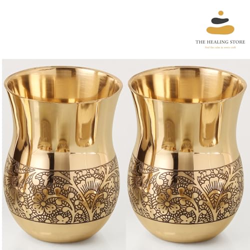 Image of THE HEALING STORE Bronze Kansa Glass, 200 ml Capacity, Gold, Medium Size (Glass 1)