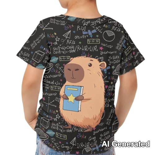 Image of Xhuibop Kids Tshirts Girls Boys 3-16 Years Summer Clothes for Teens Loose Fitting Tops