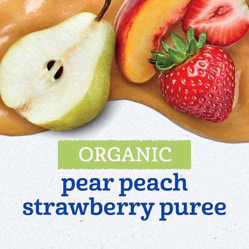 Gerber Stage 2 Organic Pear Peach Strawberry Pouches, 3.5 Oz, 12 Pack - image 3