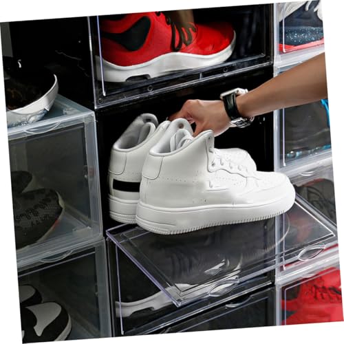 Boîte à chaussures transparente empilable, lot de rangement pour maison