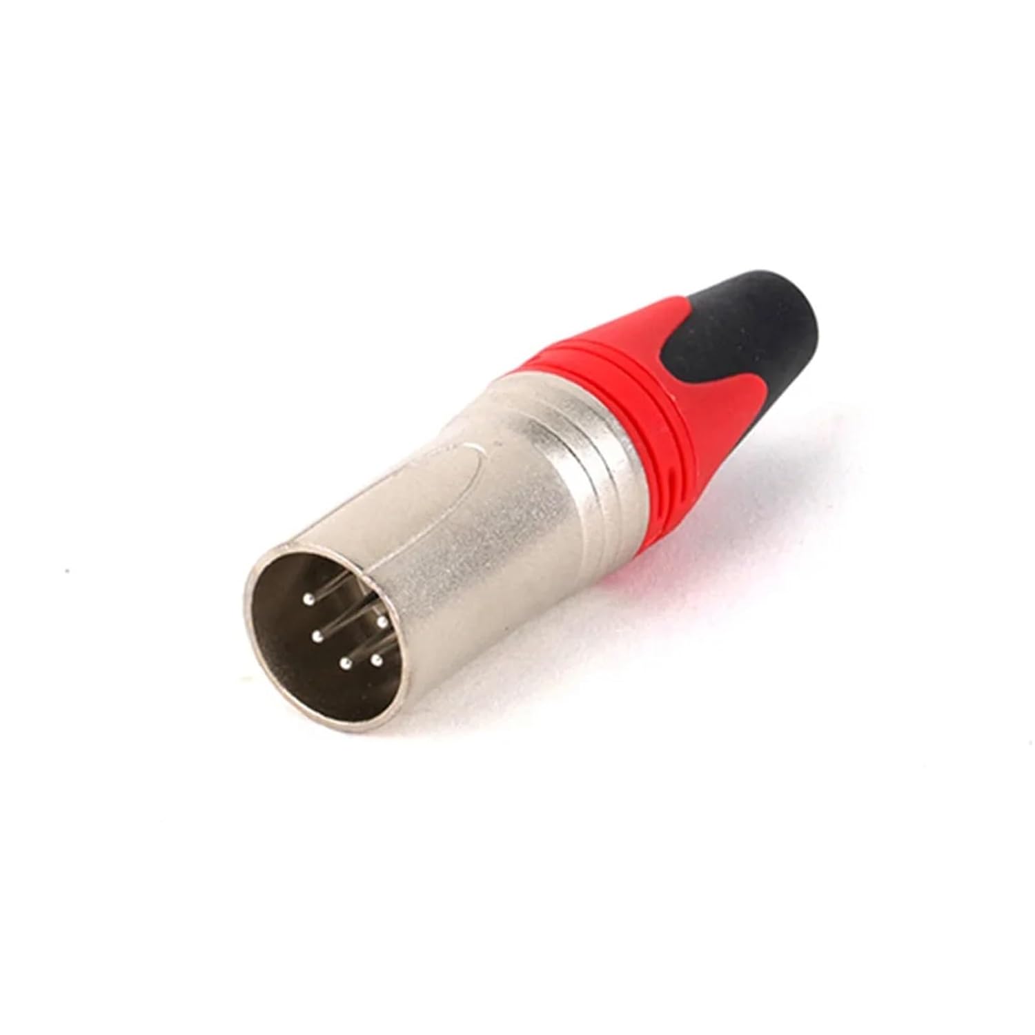 1PC XLR Cable Connector, 5Pins XLR Male or Female Jack Adapter for Microphone/MIC, Zinc Alloy Case+Copper Contact(1xM Silver-Black)