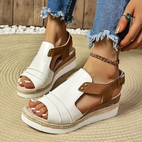 Summer Sandals for Women 2025 Platform Sandals Women Comfortable With Ankle Strap Casual Elastic Jeweled Bohemian Flats2