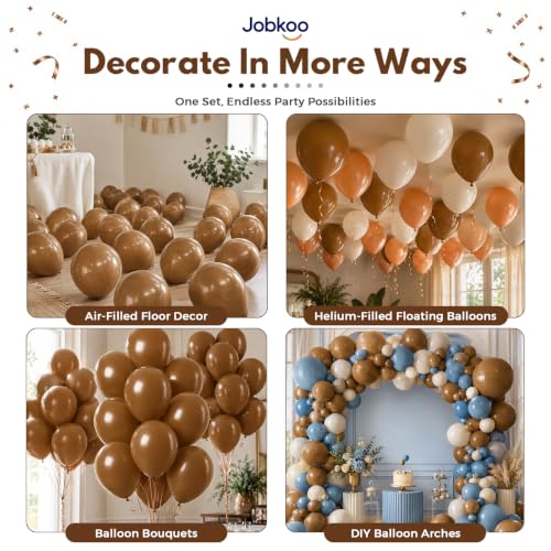 Image of Jobkoo Brown Balloons 12 Inch, Light Brown Coffee Neutral Latex Balloon