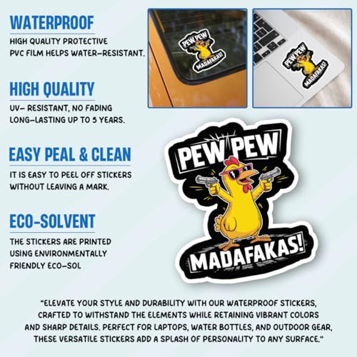 Pack de 3 calcomanías de pato con pistola para personalizar tu setup con humor sarcástico 8