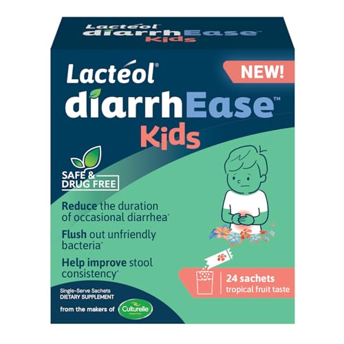 Lactéol diarrhEase Kids - a Safe, Drug Free and clinically Tested postbiotic Strain That Shortens The Duration of Occasional Diarrhea- Works Naturally with Your Child’s Body, 24 Count