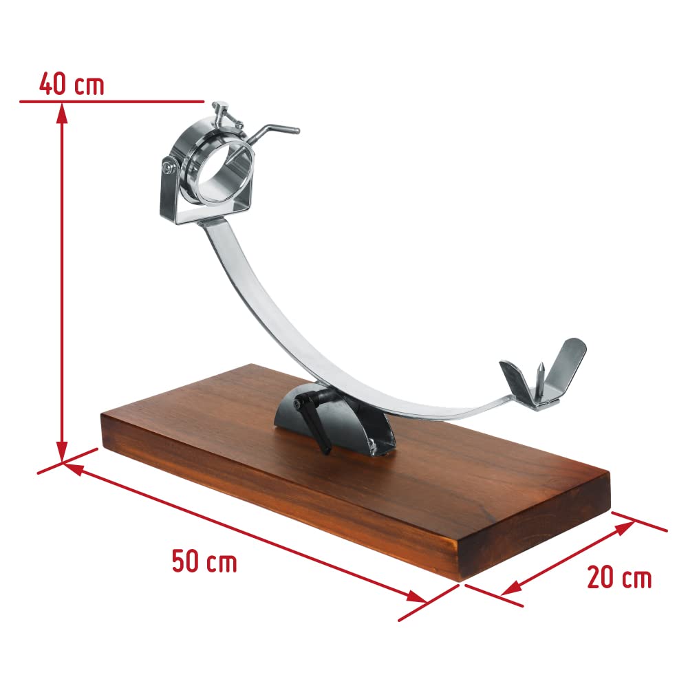 Nerthus FIJ 956 set support jambon basculant avec tête rotative et base réglable avec couteau à jambon