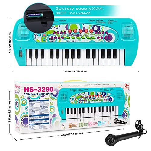 Raimy Kids Piano Keyboard, 32 Keys Portable Piano Early Learning Educational Electronic Music Keyboard Instrument Toys For 3 4 5 6 Year Old Boys And Girls (Blue) #TOP3