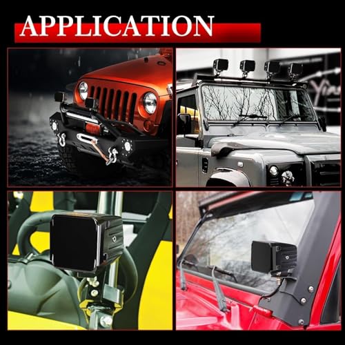 Image of 3 Inch LED Pods Covers 2PCS Square LED Cube Lights Black Covers PC Protective Lens 3X3 Pod Light Covers for Offroad Driving Fog Ditch Lights