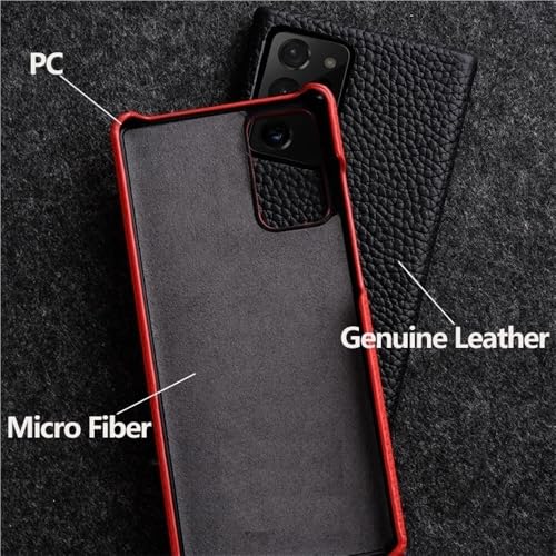 Étui en cuir véritable Samsung Note 20 Ultra rouge idéal pour le bureau
