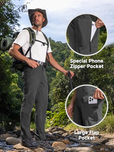 Moosehill Men's Hiking Cargo Pants Lightweight Water-Resistant Quick Dry for Tactical Work Fishing Golf Travel Outdoor Casual3