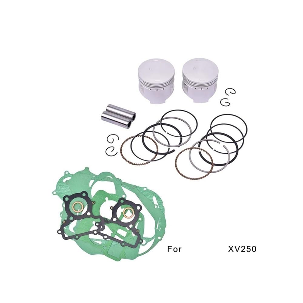 Kit completo de reparación de culata, juntas, almohadillas y segmentos de pistón for motor de motocicleta XV250(STD one set)