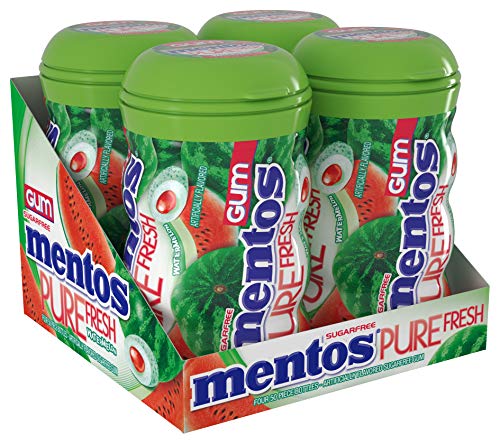 Mentos Pure Fresh SugarFree Chewing Gum with Xylitol Easter Candy Bulk, Watermelon, 200 Count (Pack of 4)