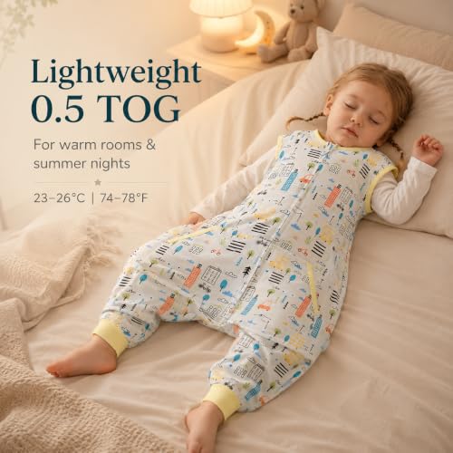 Image of HOMEAL Sleep Sack, 2t-3t Toddler Sleeping Sack with Legs, Sleeveless Baby Sleep Sack for Early Walkers