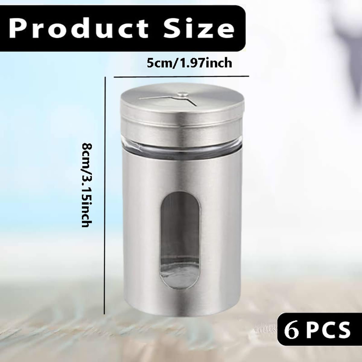 Lot de 6 pots à épices avec couvercle à vis, petites boîtes à épices, récipients à épices de 80 ml, ensemble de pots à épices en verre, organisateur d'épices pour sel, poivre, épices