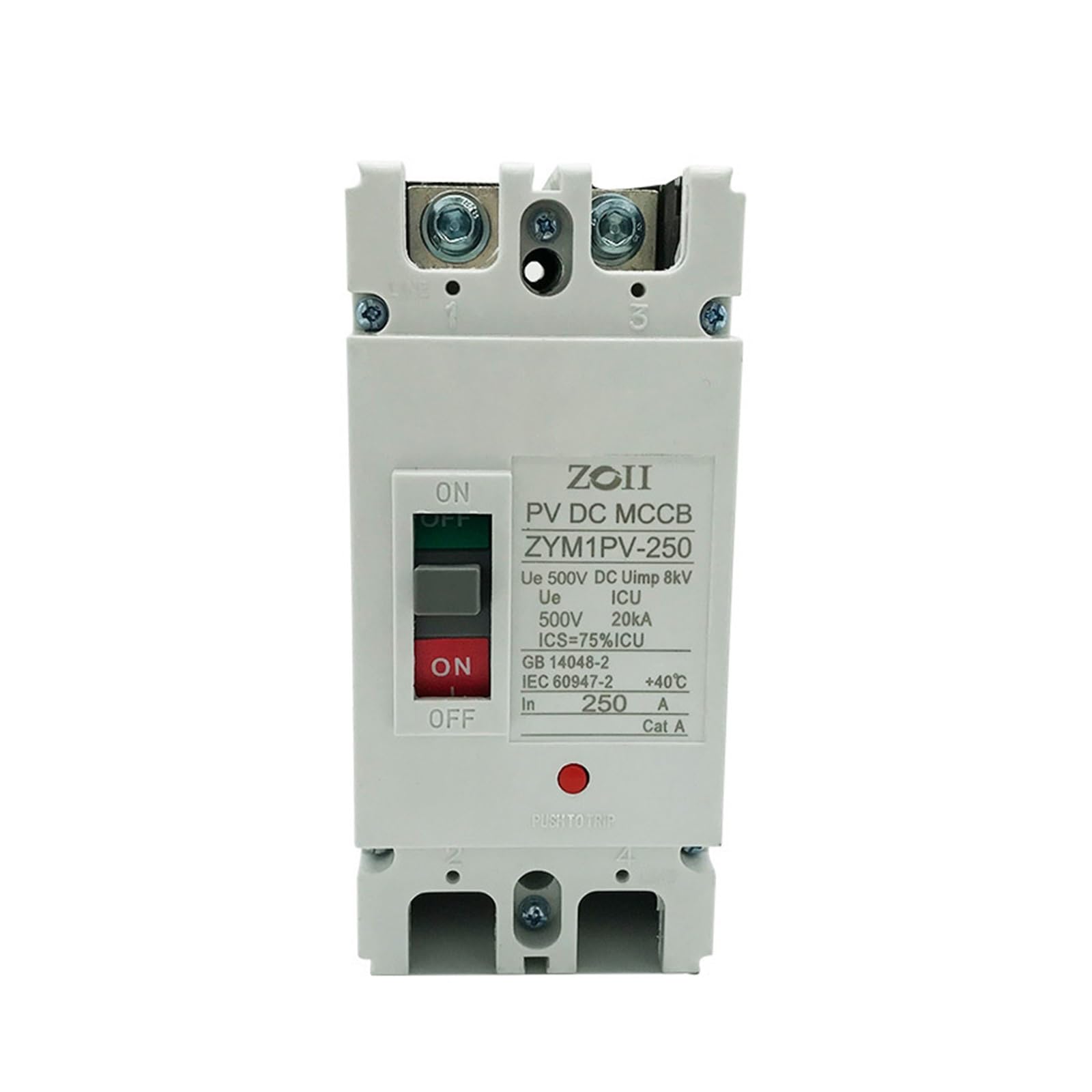 Disjoncteur photovoltaïque DC MCCB avec protection contre les fuites de courant