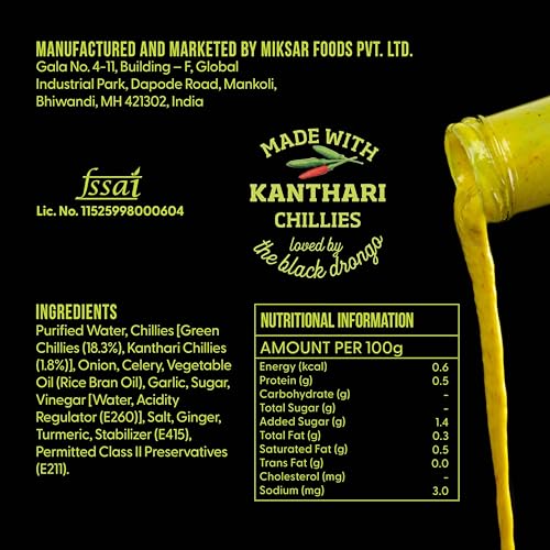 Image of Naagin Kantha Bomb Hot Sauce (230g) | Green Chilli, Fresh, Tangy & Spicy (6 /10) | Vegan | Made with Garlic, Ginger & Turmeric | Perfect for Momos, Snacks & Cooking (Pack of 2)