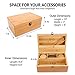 Pike & Pine Handmade Large Stash Box Combo - Storage For Herbs and Accessories | 100% Bamboo w/ Natural Finish | Includes Grinder + 2 Stash Jars | Discreet Design, Lockable, and Removable Dividers
