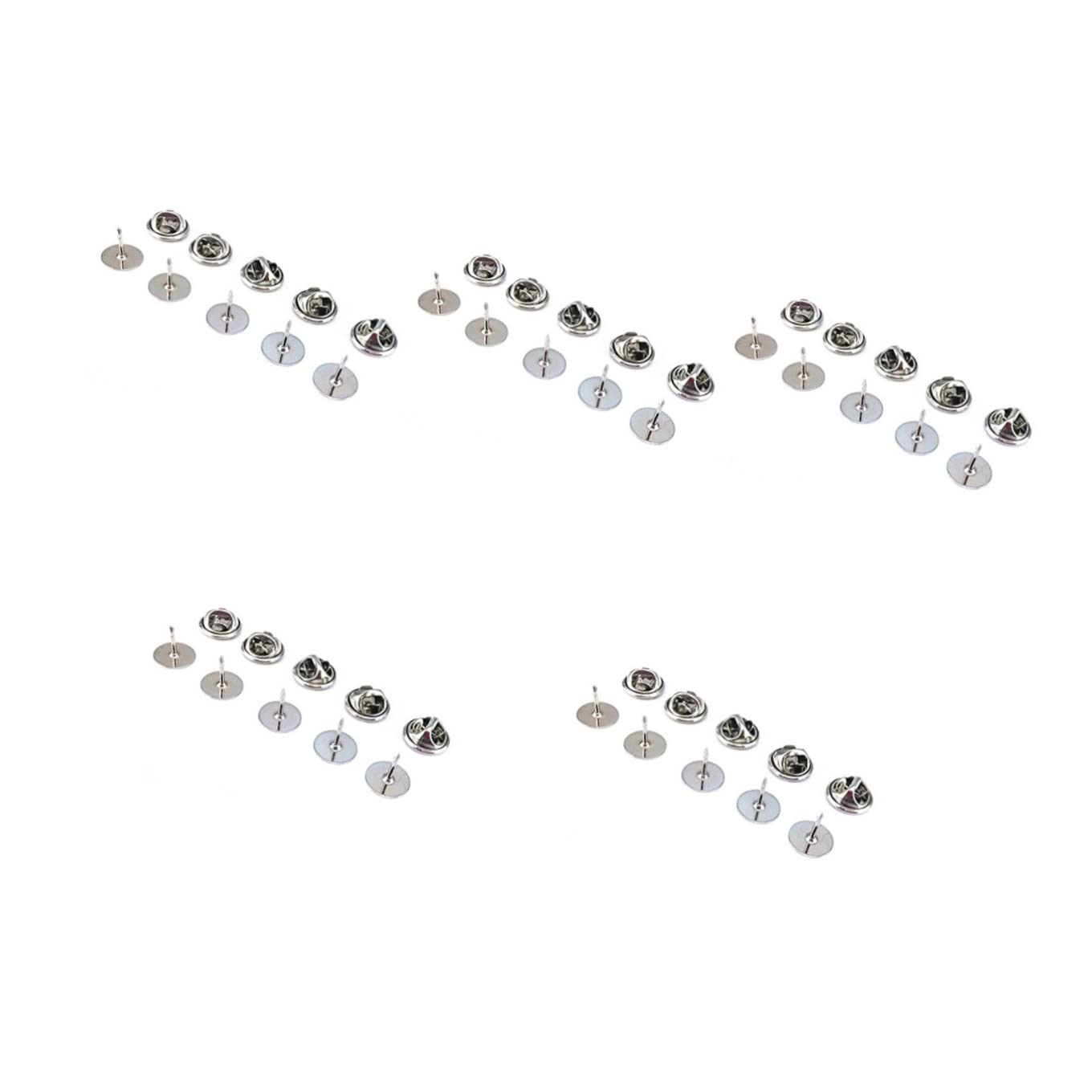 DOITOOL 250pezzi Spille Per Cravatta Con Base Clutch Nickel Accessori Per Fai Da Te e Sostituzione Per Spille e Distintivi Facili Da Usare