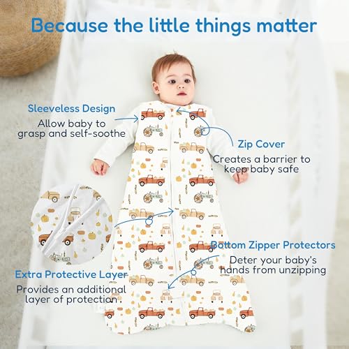 Image of TotAha Sleep Sack 15-18-24 Months 3-Pack,Stretchy,Buttery Soft Sleeping Bag,Light Baby Wearable Blanket with 2-Way Safe Zippers for Boys Girls, 0.5 TOG