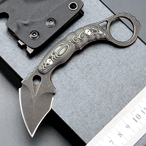 Ccanku C1107 Fixed Blade Knife D2 Blade, G10 Handle Claw Knife For Outdoor Camping, Survival Edc Tool Fixed Knives,Kydex Sheath (Green) … #TOP1