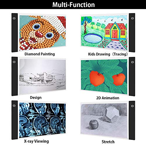 A4 Light Box For Tracing LED Light Pad, 3 Level Adjustable Brightness Light Board For Diamond Painting Streaming - View #5