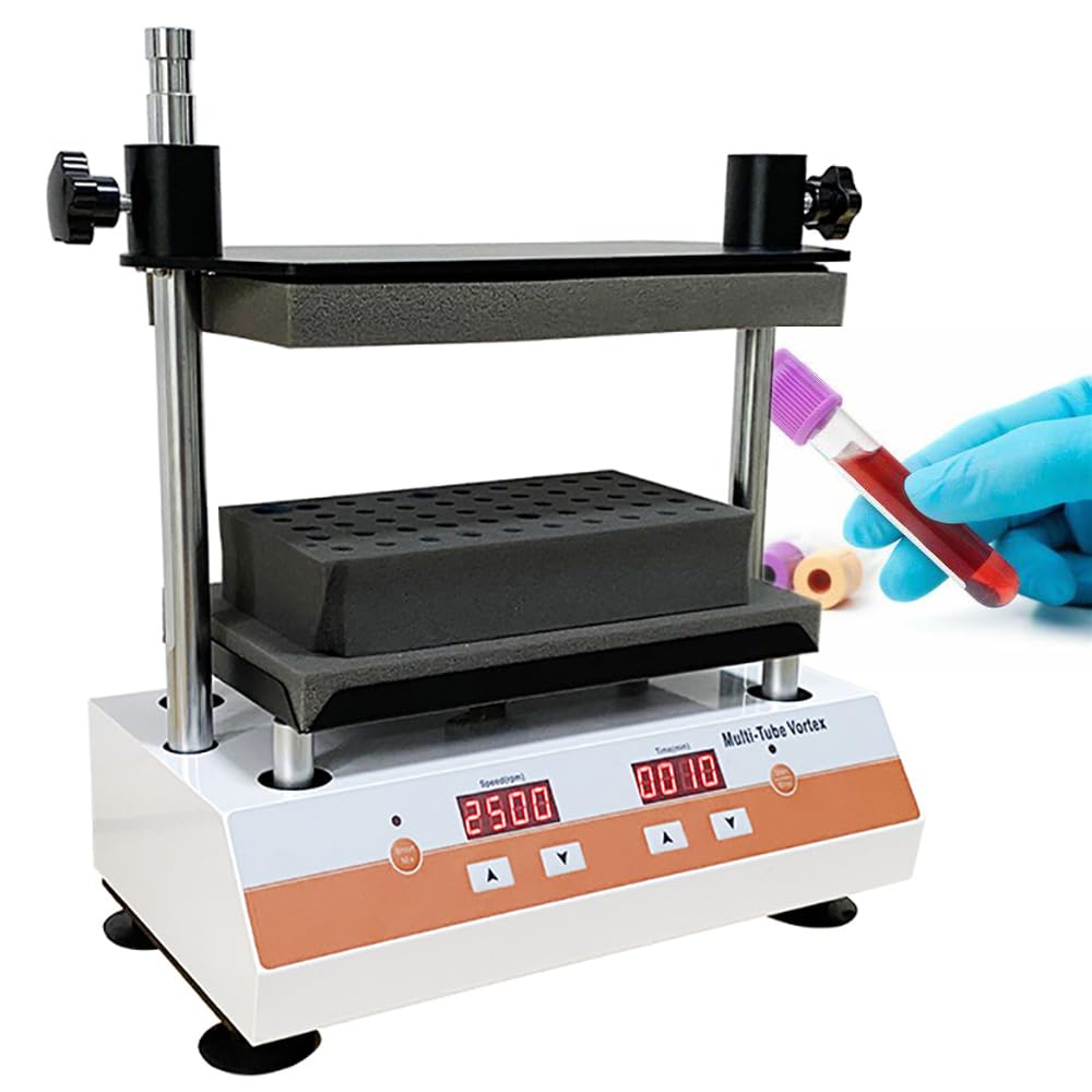 Miscelatore a vortice multi-tubo, shaker da laboratorio 500-2500RPM, agitatore liquido con 6 moduli, timer 1-9999 min, 3 modalità, per ricerca chimica e biologica
