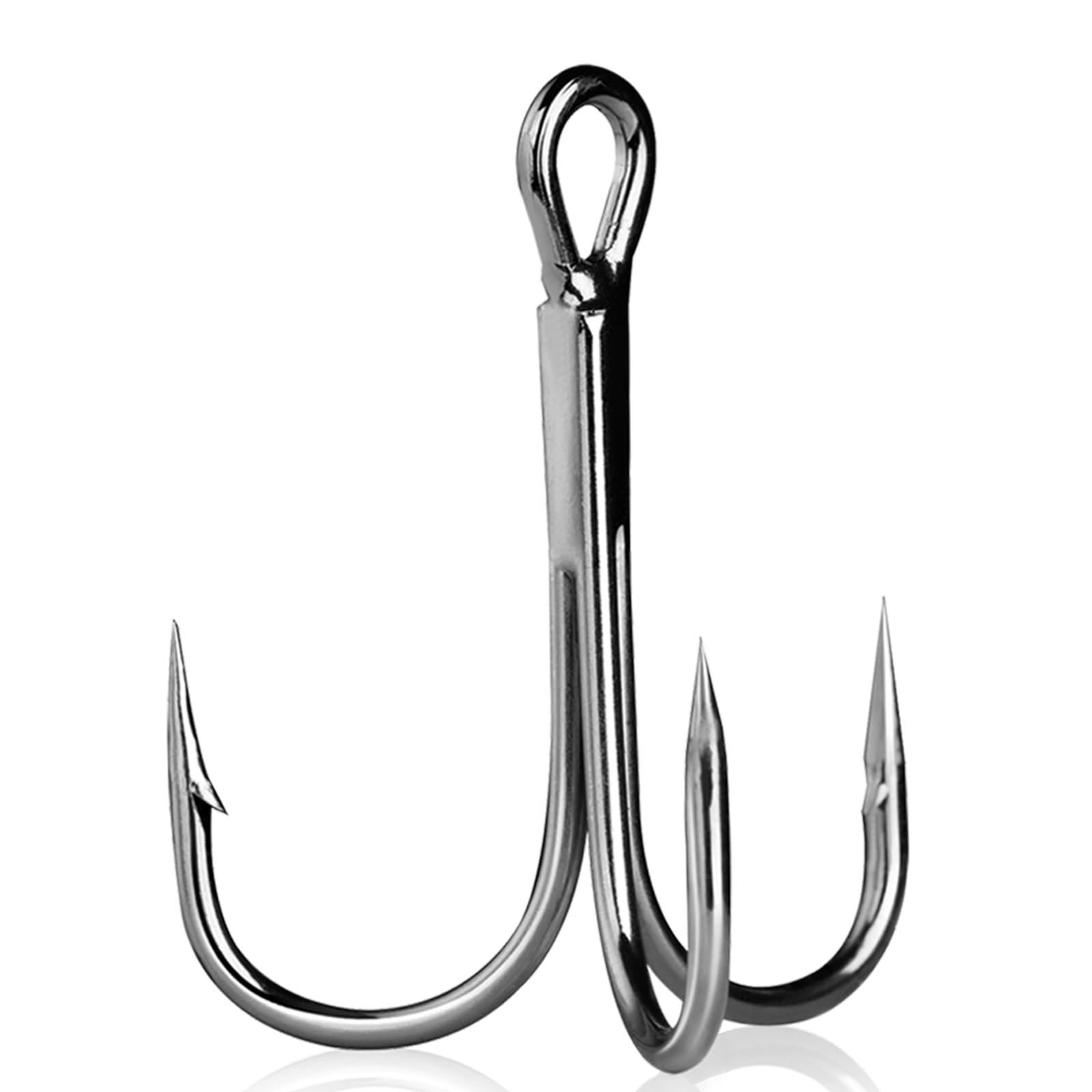 Natufish Fishing Treble Hooks 25Pcs Triple Hook Silver/High Carbon Steel/Sharp Barbed for Link Split Rings on Hard Lures Freshwater Saltwater(Size 14#)